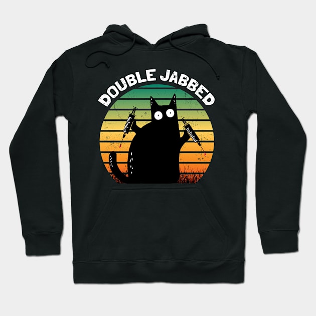 Cat With Syringes, Double Jabbed, Fully Vaccinated Hoodie by NuttyShirt